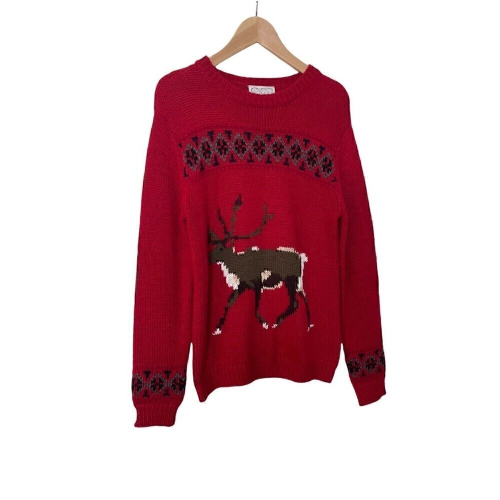 Peter Jensen Womens Wool Blend Xmas Christmas Reindeer Sweater XS 0590